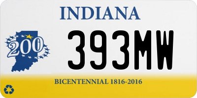 IN license plate 393MW