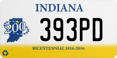 IN license plate 393PD