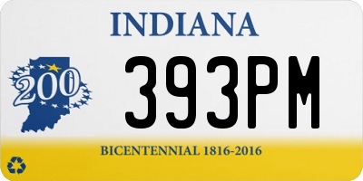 IN license plate 393PM