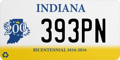 IN license plate 393PN