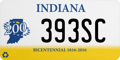 IN license plate 393SC