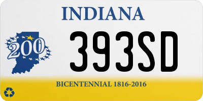 IN license plate 393SD