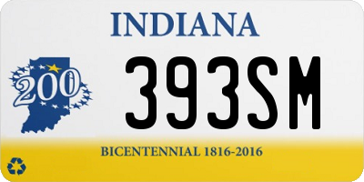 IN license plate 393SM