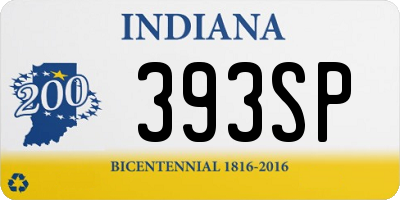 IN license plate 393SP