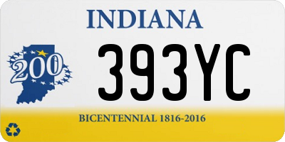 IN license plate 393YC