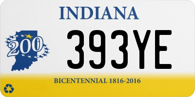IN license plate 393YE