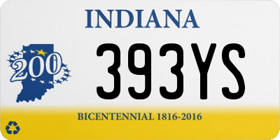 IN license plate 393YS