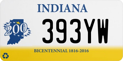 IN license plate 393YW