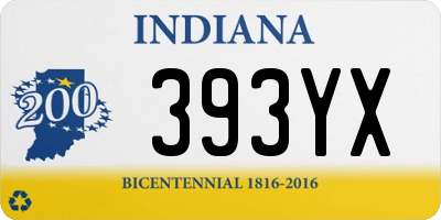 IN license plate 393YX