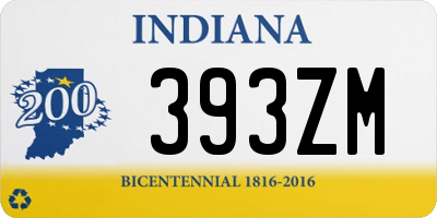 IN license plate 393ZM