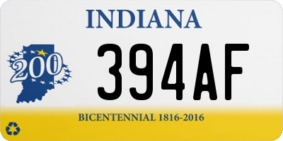 IN license plate 394AF