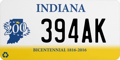 IN license plate 394AK