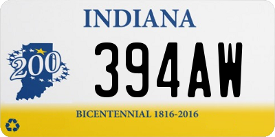 IN license plate 394AW