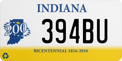 IN license plate 394BU