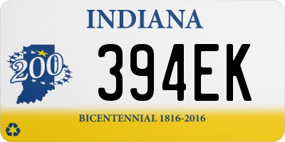 IN license plate 394EK