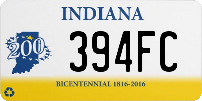 IN license plate 394FC