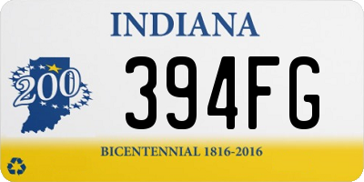 IN license plate 394FG