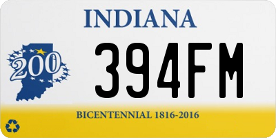 IN license plate 394FM