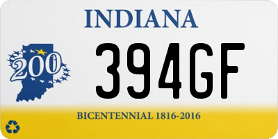 IN license plate 394GF