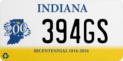 IN license plate 394GS