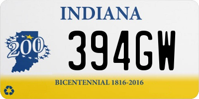 IN license plate 394GW