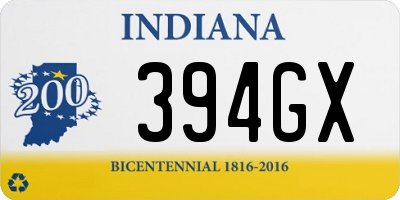 IN license plate 394GX