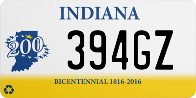 IN license plate 394GZ
