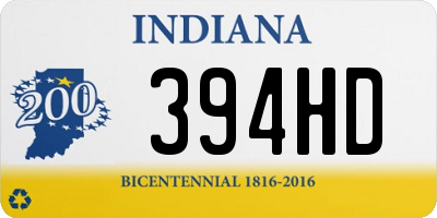 IN license plate 394HD