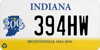 IN license plate 394HW