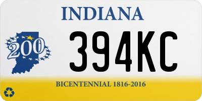 IN license plate 394KC