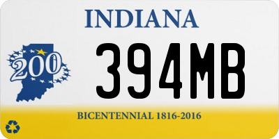 IN license plate 394MB