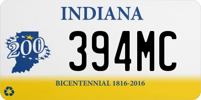 IN license plate 394MC