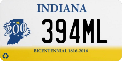 IN license plate 394ML