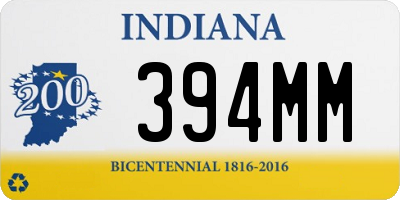 IN license plate 394MM