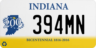 IN license plate 394MN