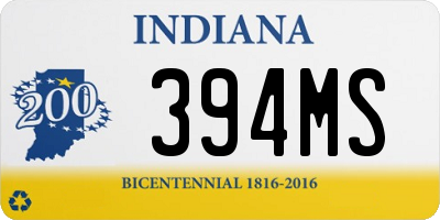 IN license plate 394MS