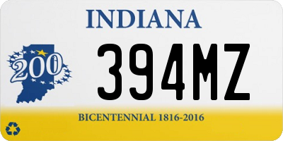 IN license plate 394MZ