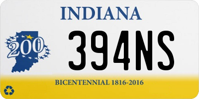 IN license plate 394NS