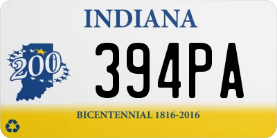 IN license plate 394PA