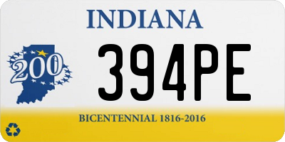 IN license plate 394PE