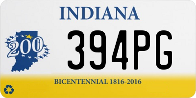 IN license plate 394PG