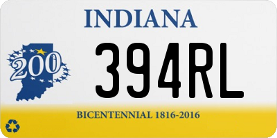 IN license plate 394RL