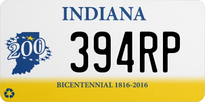 IN license plate 394RP