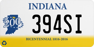 IN license plate 394SI