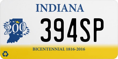 IN license plate 394SP