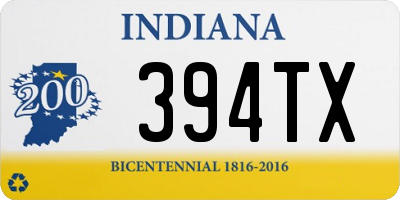 IN license plate 394TX