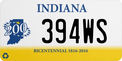 IN license plate 394WS