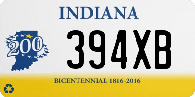 IN license plate 394XB