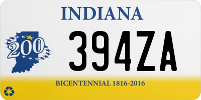 IN license plate 394ZA