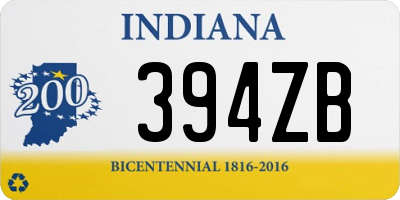 IN license plate 394ZB
